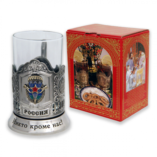 Подстаканник "ВДВ" карт.коробка, стекл.стакан (знак+лазерная гравировка) ПД-618КС Подстаканник "ВДВ" карт.коробка, стекл.стакан (знак+лазерная гравировка) ПД-618КС